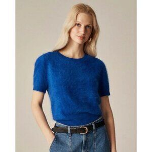 NOT FOR SALE J Crew Brushed Cashmere Sweater Tee Relaxed Fit Cobalt Blue